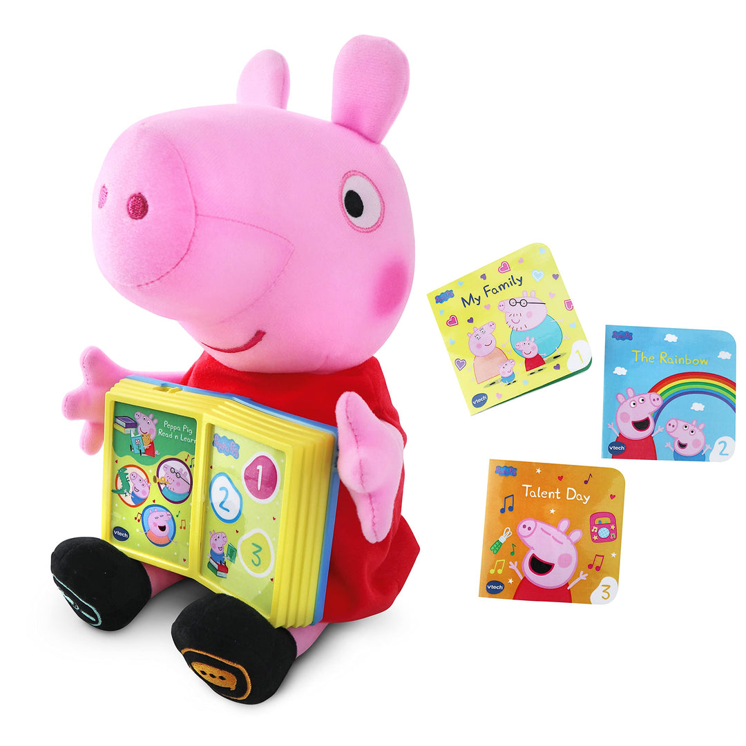 VTech -80-552222 Interaktives Plüschtier Schwein Lernen Sie mit Peppa Hörbüchern, Farbe, einzigartig