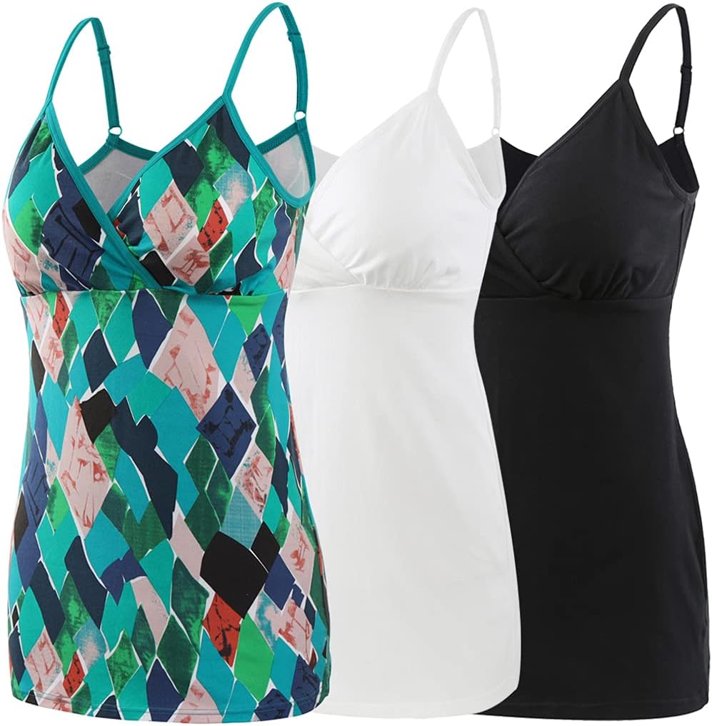 COLOMI Still-Tanktops für Mutterschaft Unterhemden für Schwangere BH zum Stillen Basic Camisole, Bla