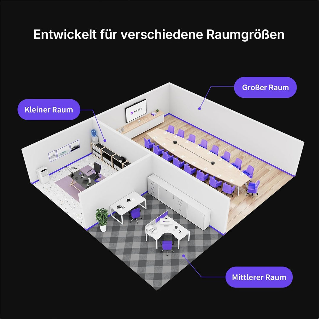 NEARITY A20S Konferenzlautsprecher und Mikrofon, USB Speakerphone mit 8 Mics 16ft Voice Pickup, AI 2