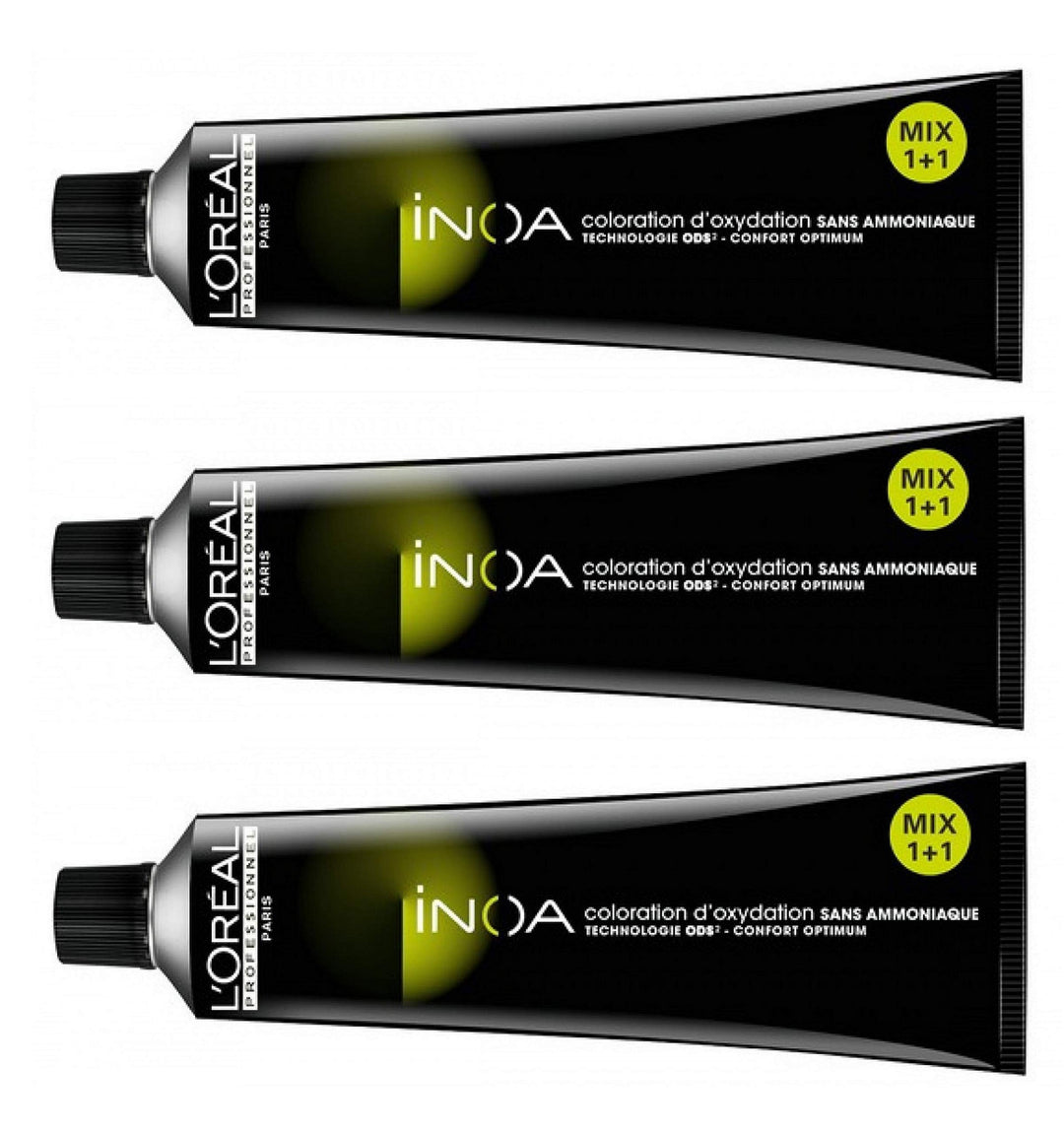 Loreal Inoa 1 schwarz 3 x 60 ml Haarfarbe ohne Ammoniak LP Coloration Schwarz 60 ml (3er Pack), Schw