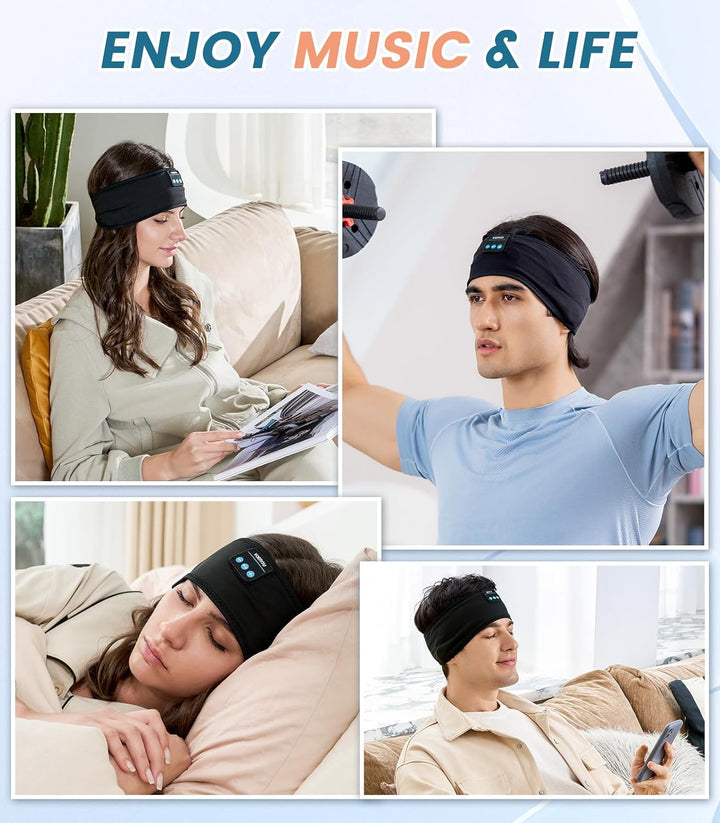 Voerou Sleep Headphones Sportkopfband-Kopfhörer mit ultradünnen HD-Stereolautsprechern zum Schlafen,