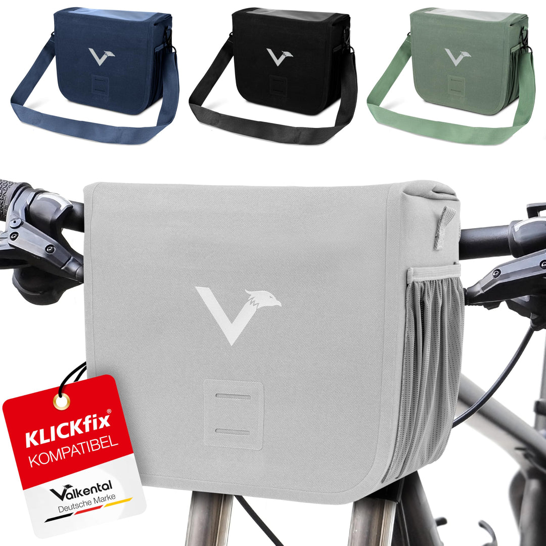 Valkental x KLICKfix Lenkertasche 7L mit Handyfach, für Ebike | 7L Volumen, praktische Lenkertasche