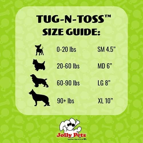 Jolly Pets Tug-n-Toss Robuster Hundespielzeugball mit Griff, 11,4 cm/klein, Violett 4.5 Inches/Small