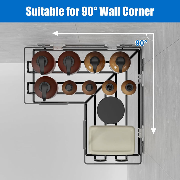UUlioyer Duschablage ohne Bohren Ecke, Wasserdichter und Rostfreier Duschregal, 2 Stück Badezimmer R