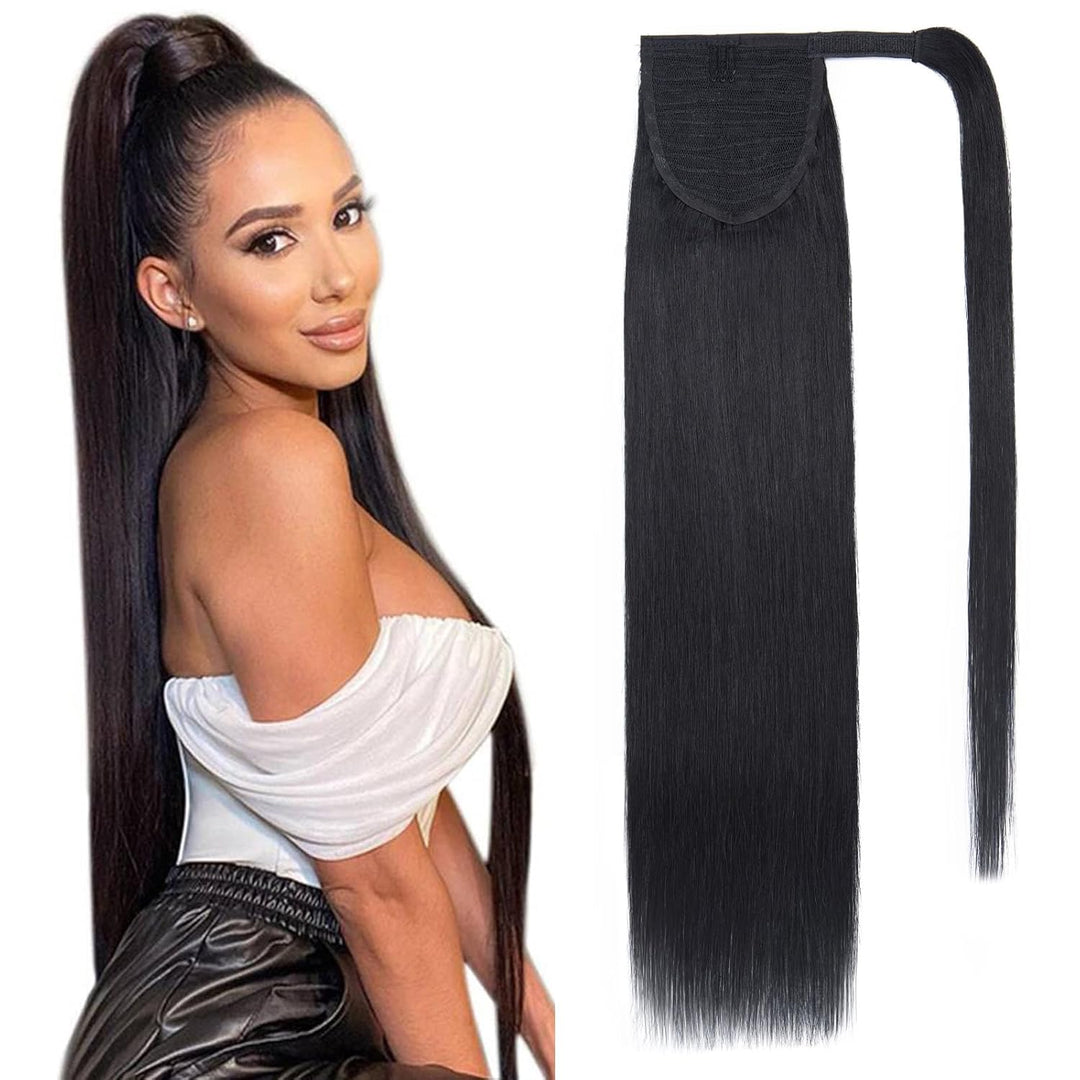 Benehair Ponytail Extension Echthaar, 100% Echthaar Zopf Extensions Echthaar, Wrap Around Ponytail f