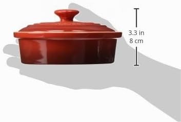 Le Creuset Ofenkäseform mit Deckel aus Steinzeug, Kirschrot, 91044600060010