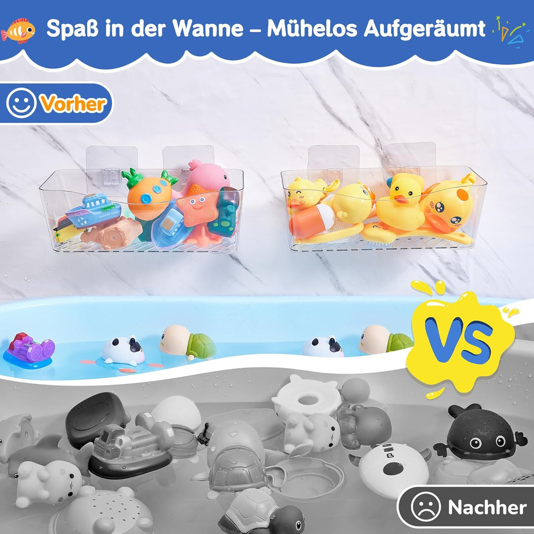 Antimbee Badewannenspielzeug Aufbewahrung Grosse, 2 Stück Duschablage Ohne Bohren, Shower Caddy Dusc