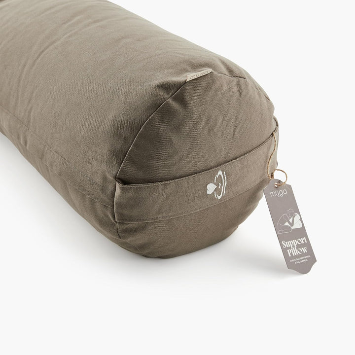 Myga Buchweizen Bolster Kissen | Ergonomisches Yoga- &amp; Meditationskissen | Abnehmbarer Bezug &amp; Natür