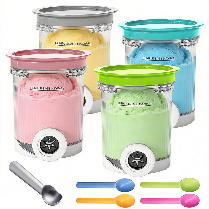Behälter für Ninja Creami Swirl NC700 NC701EU Serie, Afenau 4 Stück BPA-Frei Eisbehälter mit SwirlDe