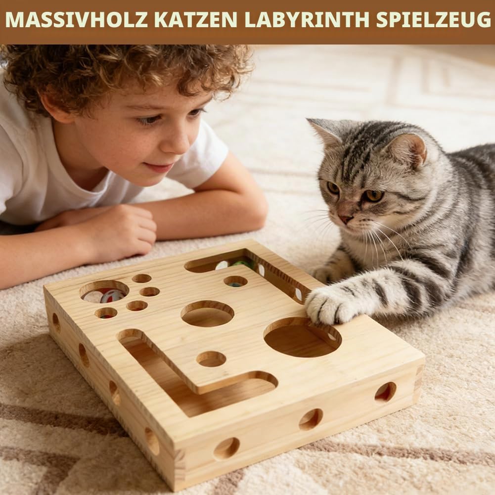 Katzen Krallenfeiler Spielbox, Krallenpflege Board & Interaktives Kratzspielzeug für Katzen, 30x25 c