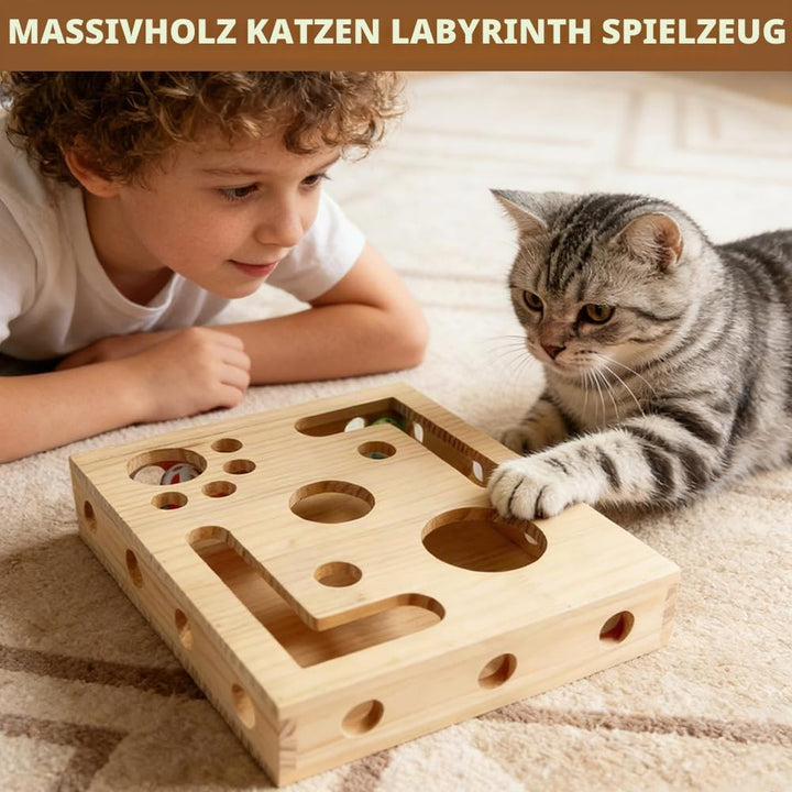 Katzen Krallenfeiler Spielbox, Krallenpflege Board & Interaktives Kratzspielzeug für Katzen, 30x25 c