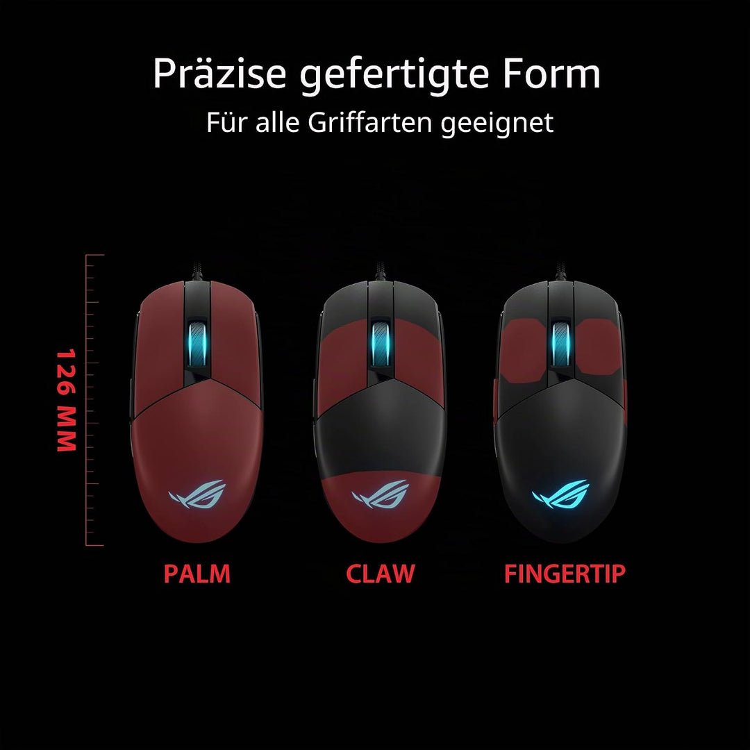 ASUS ROG Strix Impact III - Beidhändige Gaming-Maus, leicht, 12000 DPI, 5 programmierbare Tasten, au
