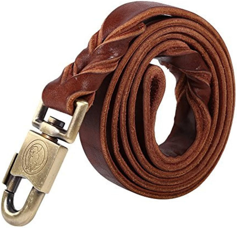 Leder Hundeleine Weiche Leder Hundeleine Brown Genuine Leather Braided Pet Big Dog Training Halsband