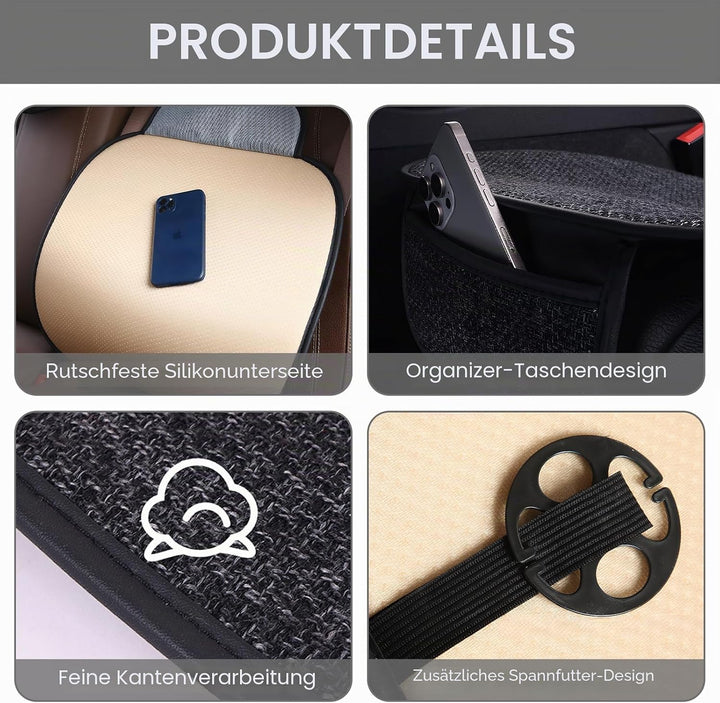 2 Stück Sitzauflage Auto Vordersitze, Sitzschutz, Autositzschoner Vorne, Atmungsaktiv, Anti-Rutsch,