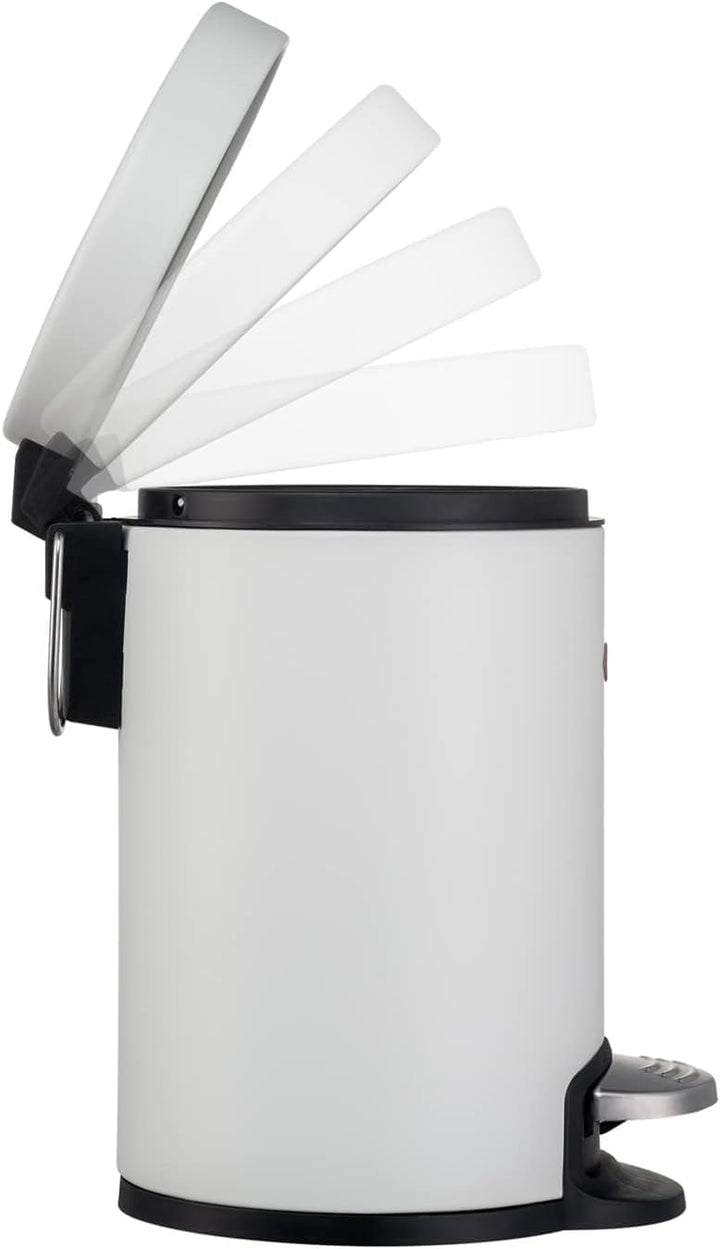 WESCO Kosmetik Abfallsammler in der Farbe weiss matt, hochwertiges Stahlblech, 3 Liter Volumen, Fuss