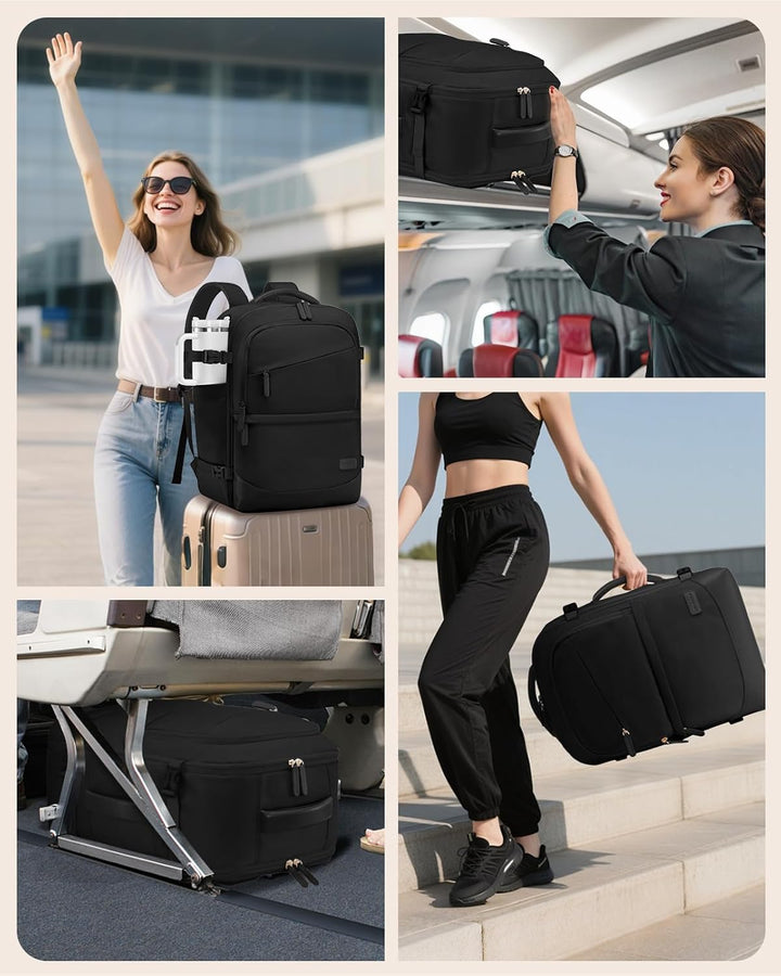 LOVEVOOK Handgepäck Reiserucksack 4 Stück, 40L Rucksack Damen Herren Gross Flugzeug mit Nass- und Tr
