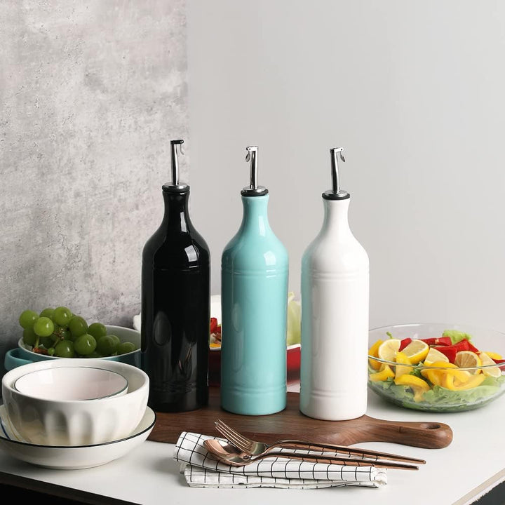 Sweejar Home Grosse Keramik-Olivenölspenderflasche, blickdichte Öl-Menage schützt Öl, um Oxidation z