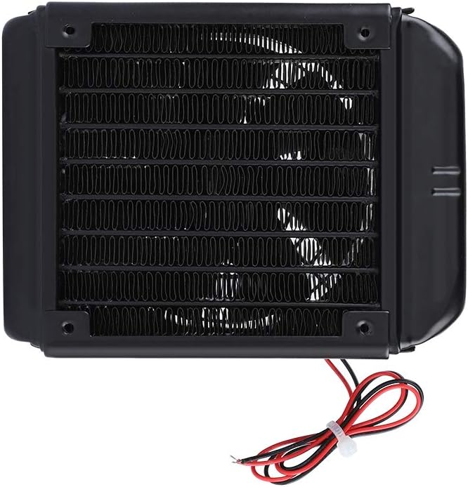 ASHATA 90mm Aluminium Radiator, Kühlerlüfter Radiator - CPU Wasserkühlung 8 Röhren Aluminiumheizkörp