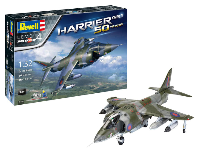 Revell RV05690 05690 5690 Hawker Harrier GR Mk.1 Geschenkset Kunststoff-Modellbausatz, mehrfarbig, 1