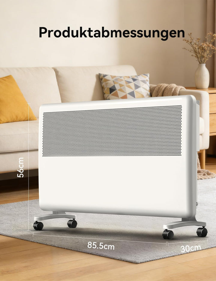 Elektroheizung 2000W Konvektor Heizung, Mobile Elektrische Heizung, Heizkörper 2in1 Wand-/Bodenmonta