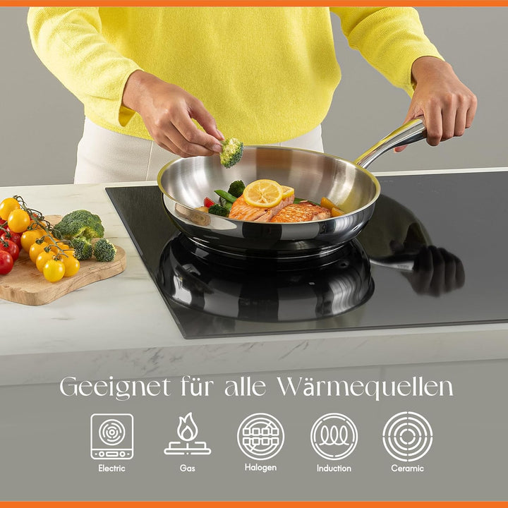 Classique Bratpfanne - Ø 24 & 28 cm - Pfannenset Induktion - Antihaft-beschichtung - Geeignet für al