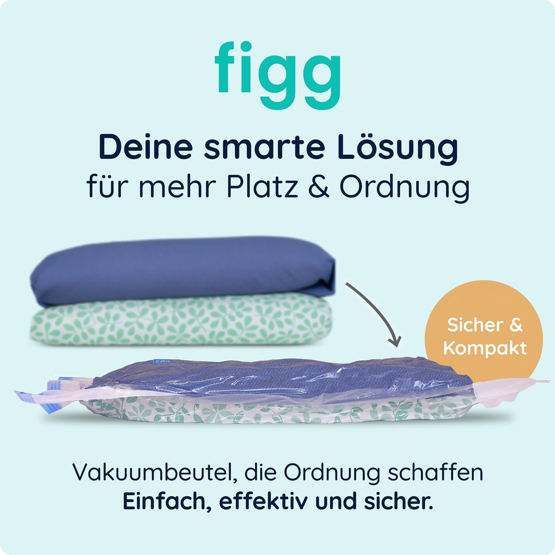 Die XXL Vakuumbeutel für Kleidung und Bettdecken von figg (6er Set - 100x80cm*) - 6 XXL Vakuumierbeu