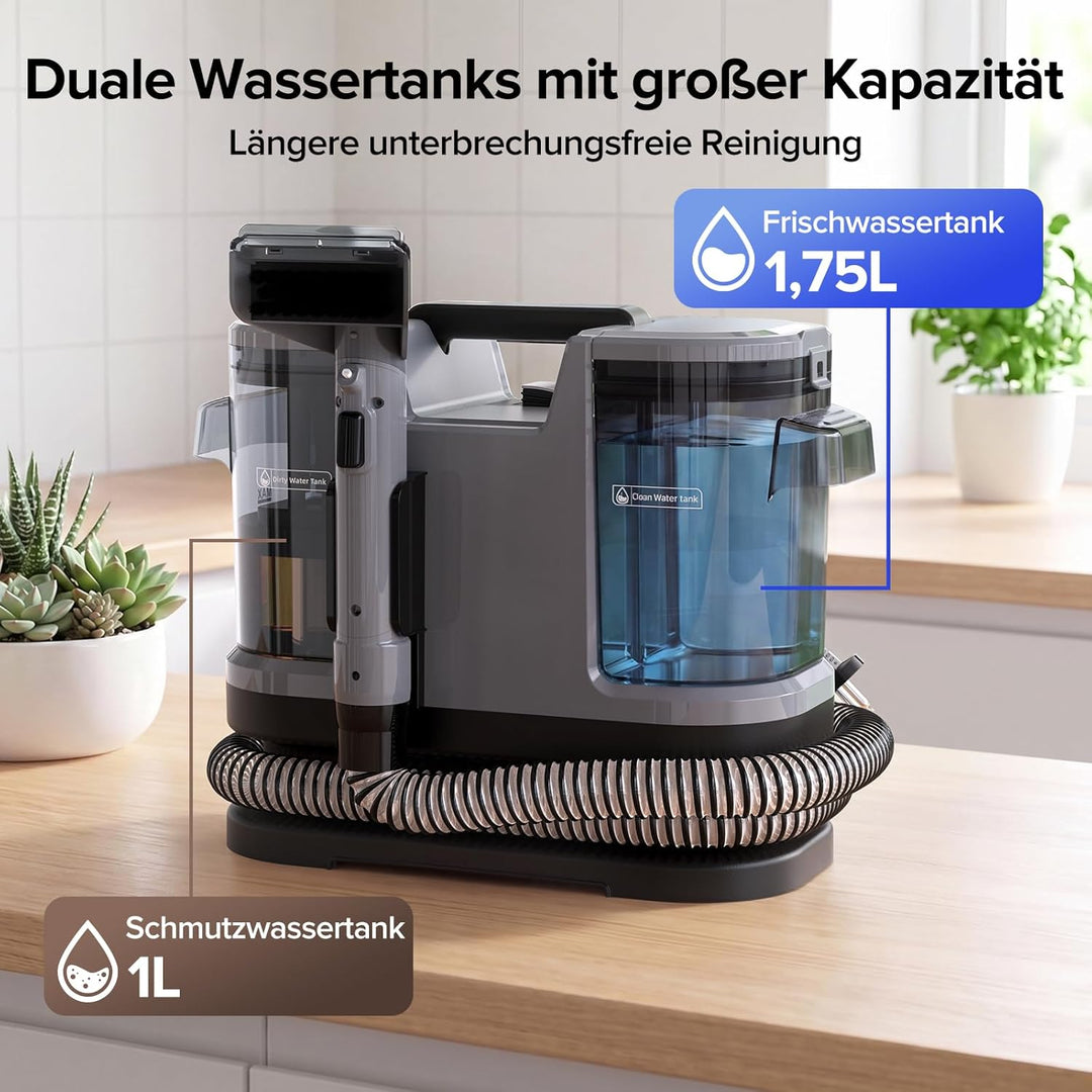 Lubluelu Upgrade Nasssauger Polsterreiniger Gerät mit 600 W – 22 kPa Teppichreiniger Waschsauger, tr