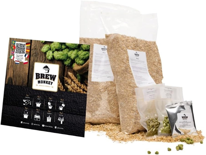 Brew Monkey® Bierbrauset IPA | Luxe Set 5 Liter Bier | 5,7% Vol. | Bier Brauen in der Küche | Bier B