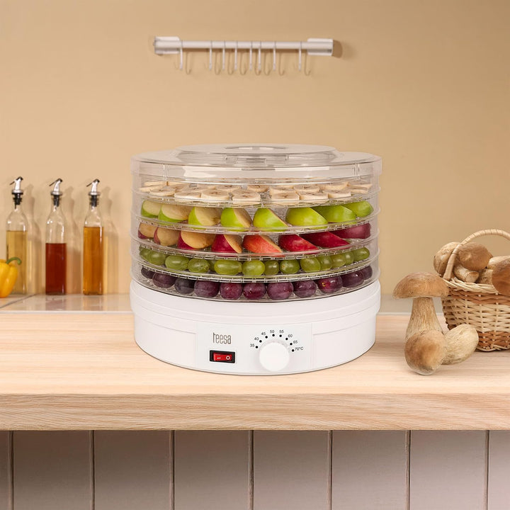 Teesa TSA3030 Dörrautomat für Pilze, Obst und Gemüse, Kunststoff, Weiss