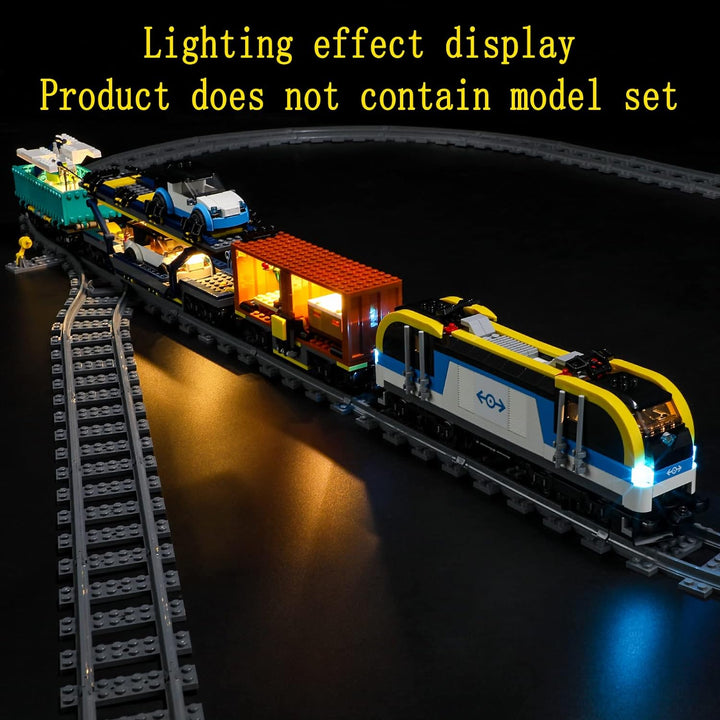 GEAMENT LED Licht-Set Kompatibel mit Lego Freight Train - Beleuchtungsset für City 60336 Baumodell (