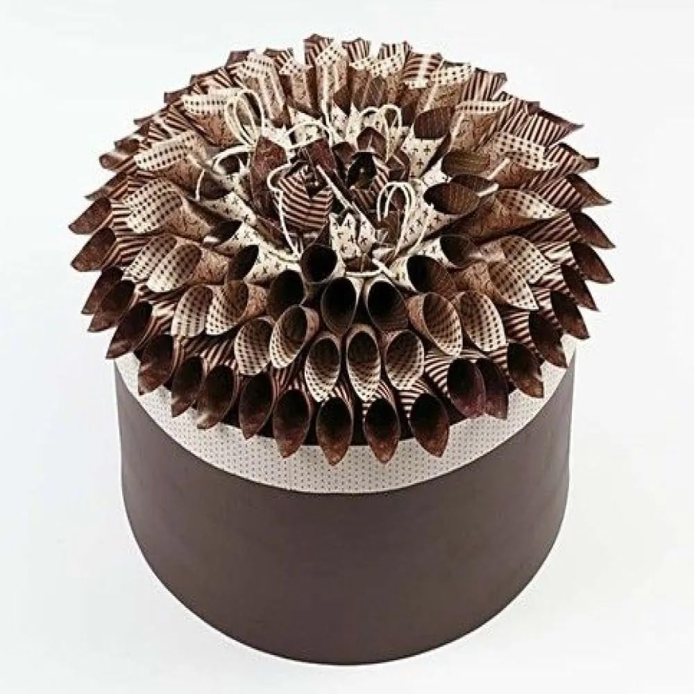 Creativ 26466 Hutschachtel aus Pappmaschee, rund, 35,5 cm, Beige, 5 Stück