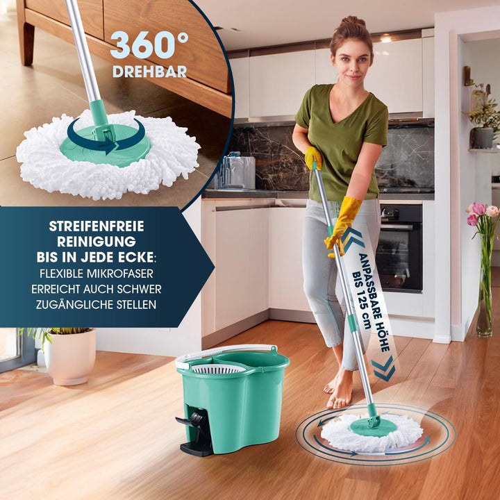 CLEANmaxx Power-Wischmopp mit Zwei-Kammer-Filtersystem | Designed in Deutschland - Schmutzwasser wir