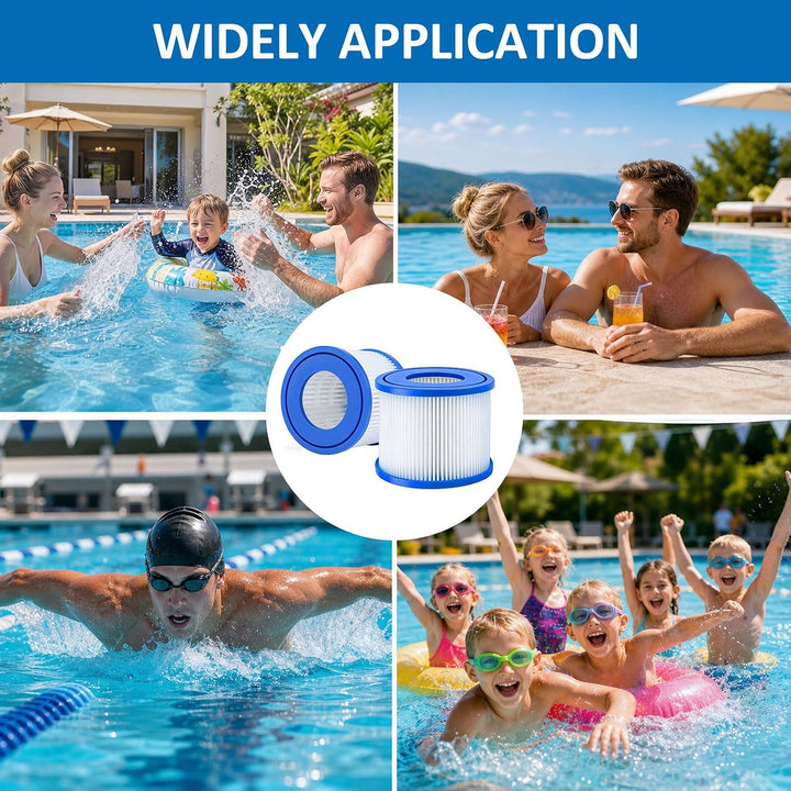 4 Stück Filter VI für Pool Kompatibel mit 58323 für Best-Way, Lay-Z-Spa | Starke Filterung, waschbar