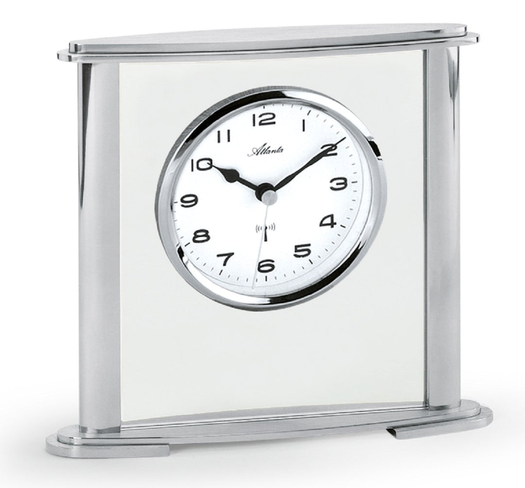 Atlanta Funk-Tischuhr Glas Metall Gehäuse Analog Silber - 3092/19