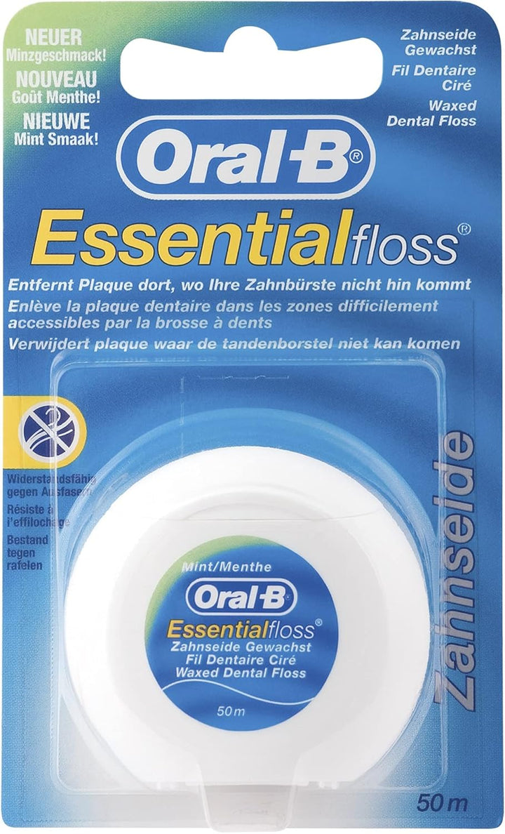 Oral-B Essential Zahnseide Minze, 50 m, 12er Pack 12 Stück (1er Pack), 12 Stück (1er Pack)