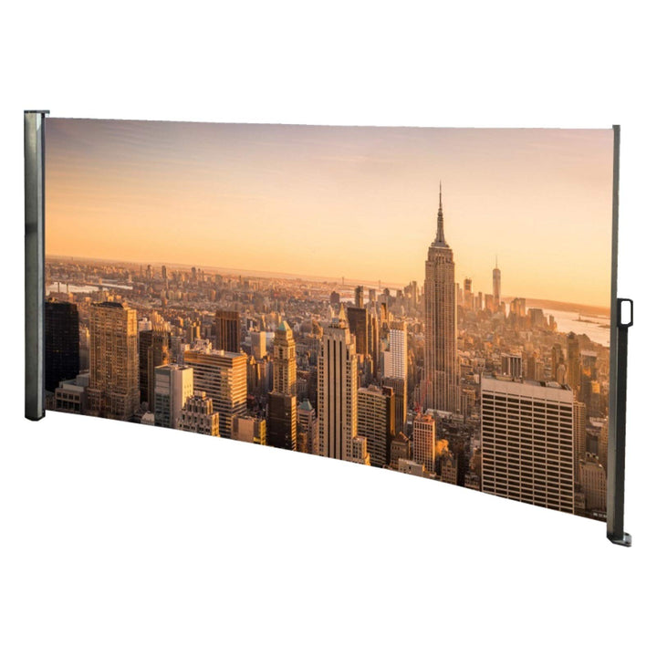 RABURG Seitenmarkise mit Foto Skyline New York Links - Windschutz/Sichtschutz/Seitenrollo 160 x 300