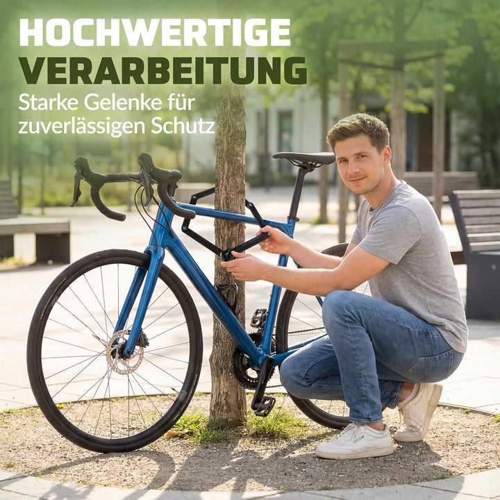 Fahrradschloss Faltschloss Testsieger 85 cm mit Halterung– robuste Bauweise, Fahrradschloss hohe Sic