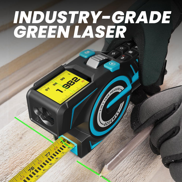 ACEGMET von MiLESEEY Digitales Massband, Laser Entfernungsmesser mit Automatischem Verschlussband, S