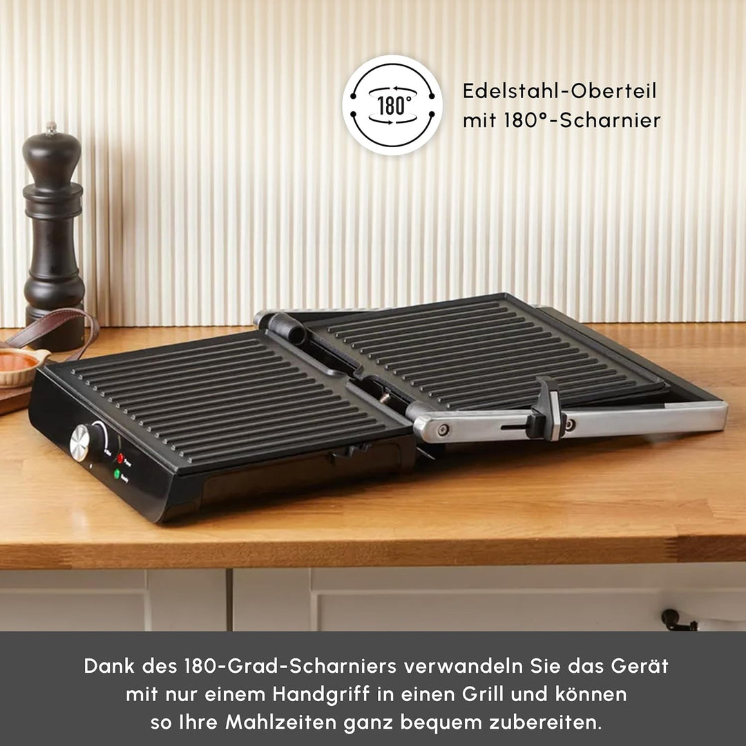 Karaca Toastmaster Inox Toaster Sandwichtoaster und Electric Grill, Schwarz, Tost Makinesi, Vielseit