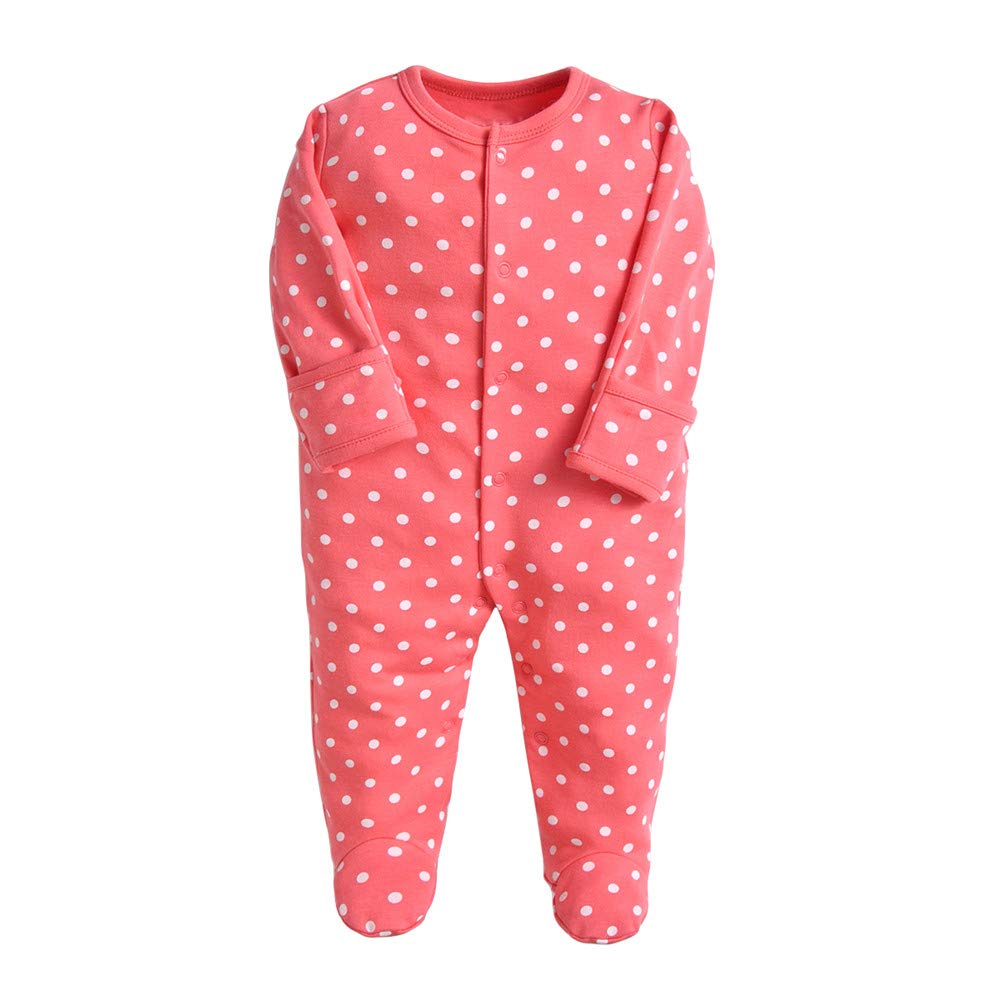 Minizone Baby Schlafanzug Pack of 3, Strampler Langarm Pyjamas Schlafstrampler 6-9 Monate 6-9 Monate