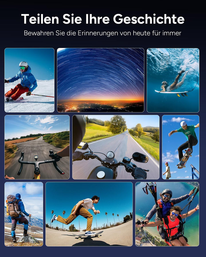 SJCAM SJ6 Ultra 4K Action Cam Unterwasserkamera 30m Wasserdicht, 166° Super Weitwinkel, 6-Achsen EIS