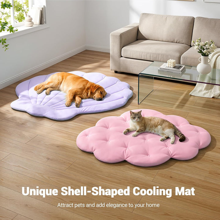 Kühlmatte für Hunde 100 × 100 cm Gross, Q-Max>0,5 Selbstkühlende Hundematte, Wendbare Kühl- und Wärm