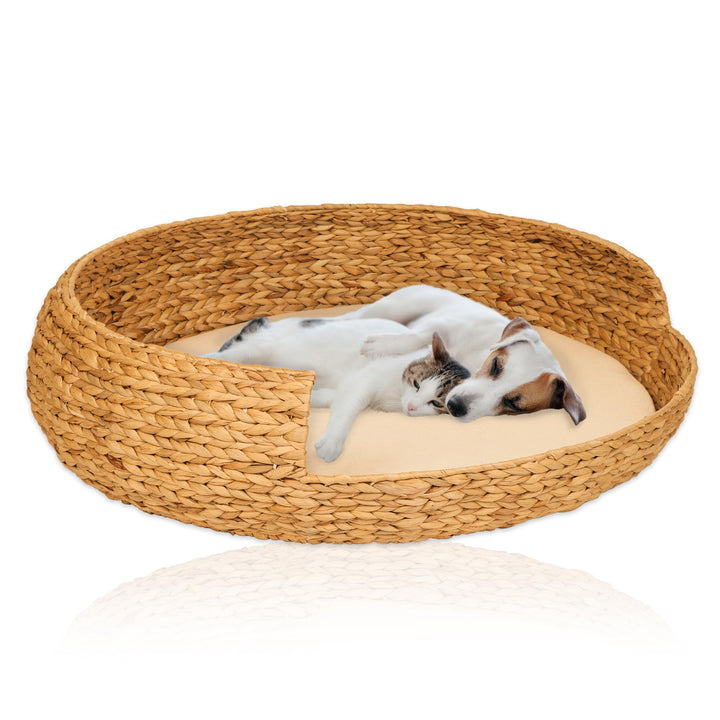 Hundebett Katzenbett Opal Wasserhyazinthe Natur Gr. 5 (Ø 83 cm) Grösse 5, Größe 5