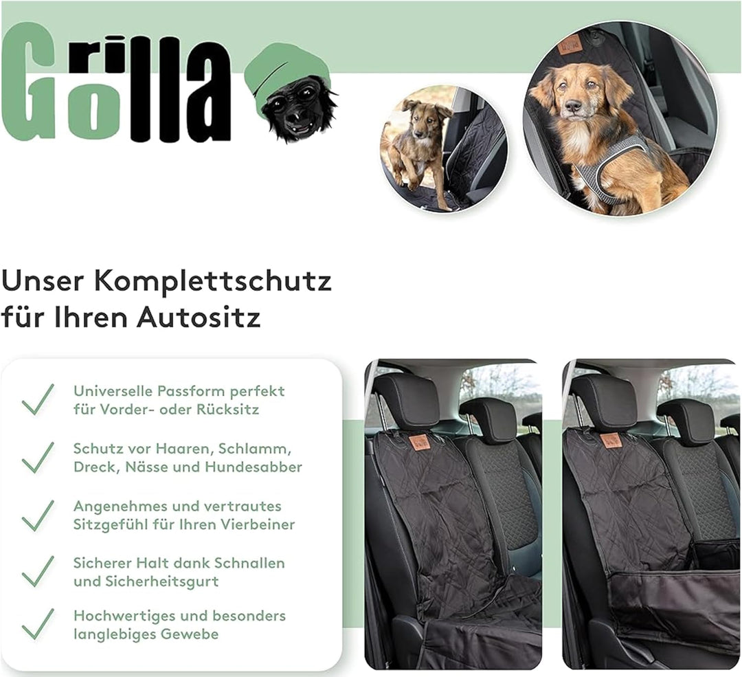 Go rilla Autositzbezug für kleine bis mittlere Hunde als Hundekorb oder Schondecke für Vordersitz un