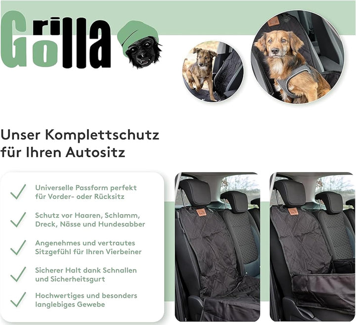 Go rilla Autositzbezug für kleine bis mittlere Hunde als Hundekorb oder Schondecke für Vordersitz un