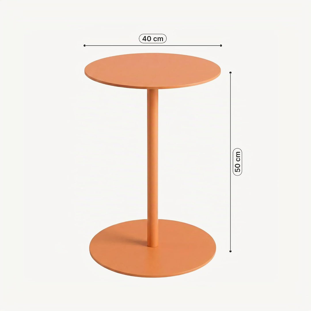 [en.casa] Beistelltisch Nastätten Gartentisch Couchtisch mit Metallgestell rund Sofatisch modernes D
