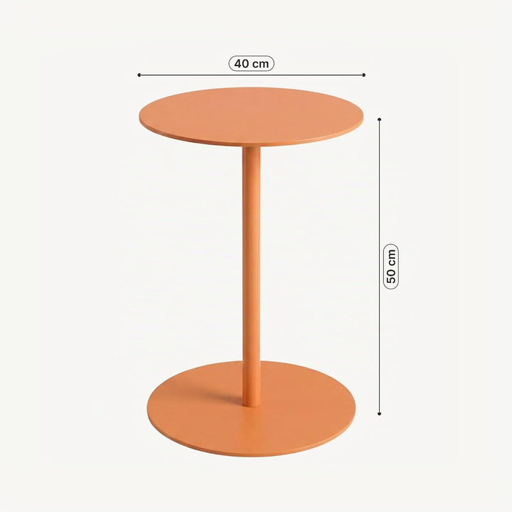 [en.casa] Beistelltisch Nastätten Gartentisch Couchtisch mit Metallgestell rund Sofatisch modernes D