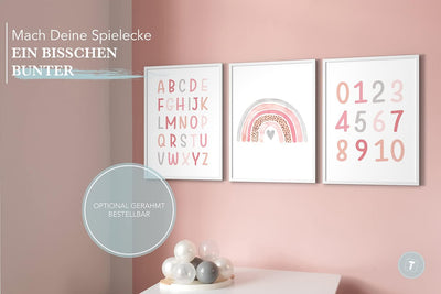 Papierschmiede® Kinderposter 3er Set Lernposter, DIN A2 Wanddeko, Geschenk für Mädchen Kinderzimmer