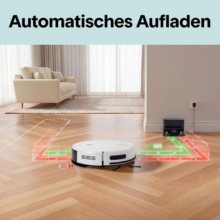 SereneLife Saugroboter mit Wischfunktion, Staubsauger Roboter, 2000pa Saugroboter mit APP Steuerung,