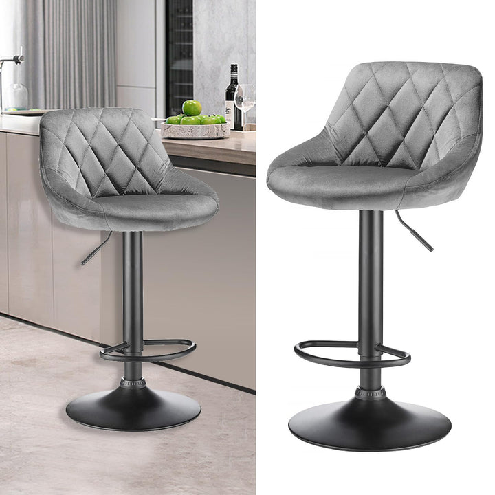 XUANYU 10er-Set Barhocker aus Samt Höhenverstellbare 63-83 cm Barstühle 360° Drehstuhl Küchenstühle